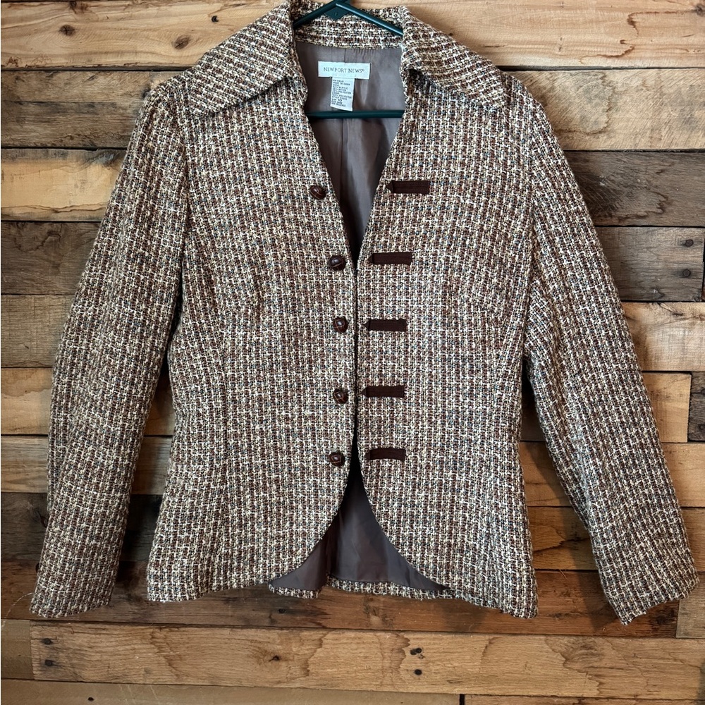 Newport News Brown Blazer Structured Suit Jacket